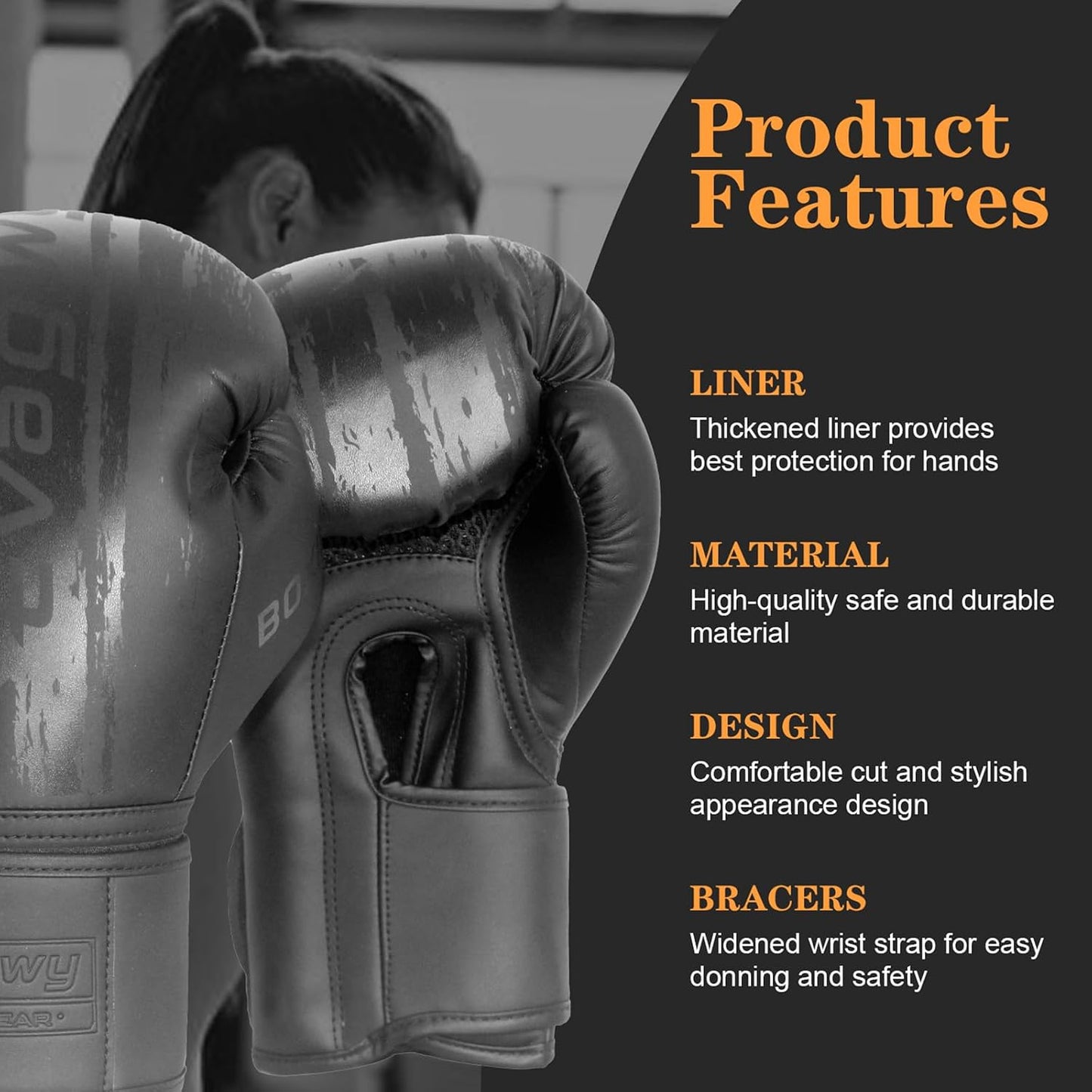 Boxing Gloves for Men and Women,Pro Training Sparring,Suitable for Boxing Kickboxing MMA Fighting,Adult Heavy Punching Bag Gloves,Workout Gloves for Boxing,Muay Thai