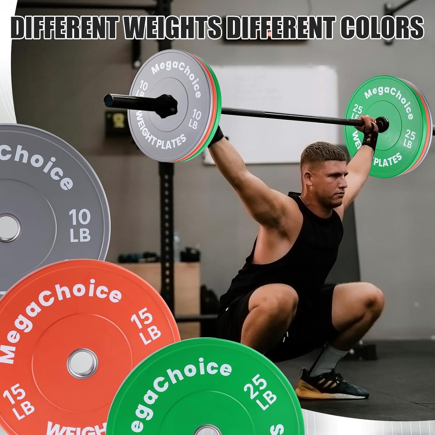 2" Rubber Bumper Weight Plates (Pairs/Single 1.25-55 Lbs) - Change Weight Plates Set 2 in Colored Fractional Weight Plates for Weightlifting,Home Gym Strength Training