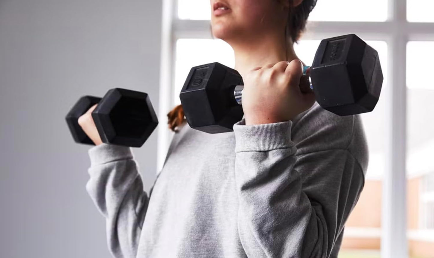 Hex Dumbbells Rubber Coated Hand Weight Set, 60LBS Sets
