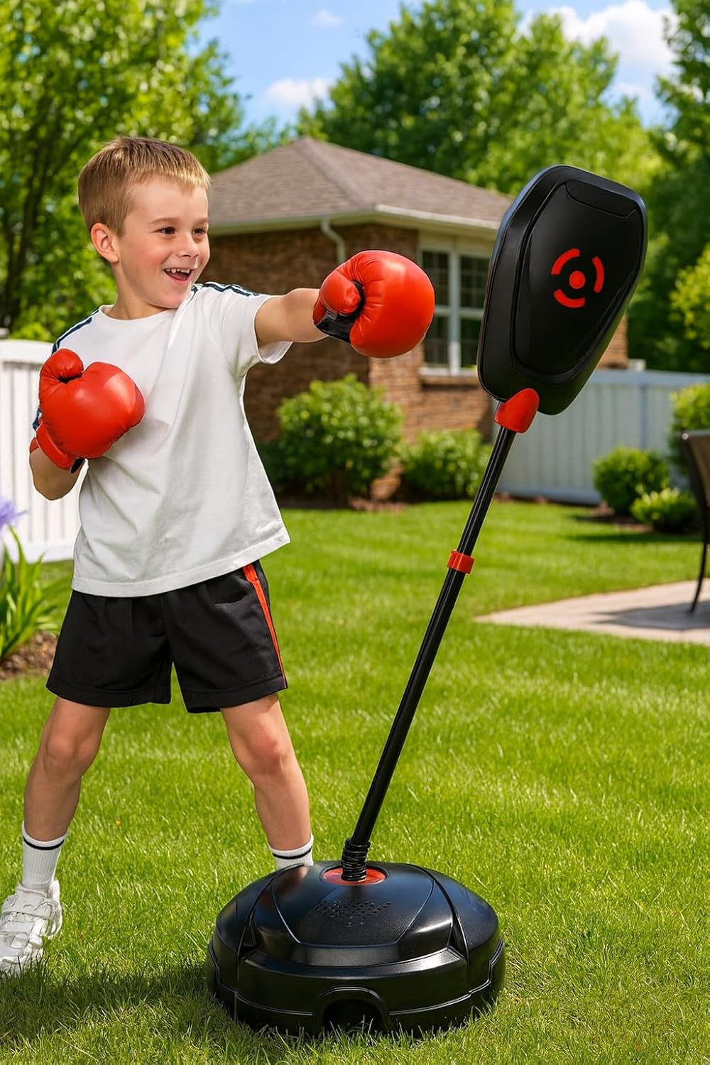 Punching Bag for Kids – Adjustable Boxing Bag with Stand & Gloves, Adjustable Height, Fun Training & Indoor/Outdoor Active Play, Durable Base – Kids Boxing Set for Ages 5+