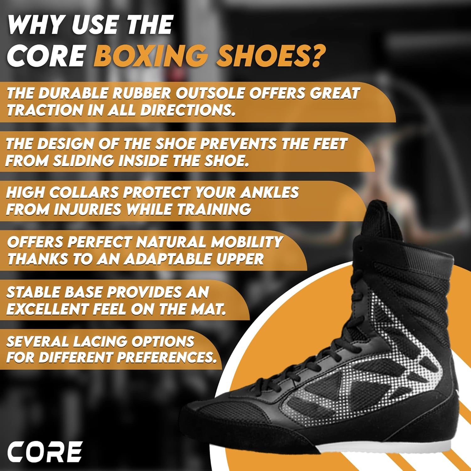Boxing Shoes - Lightweight Boxing Shoes for Men & Women - Boxing Training Shoes with High Support – High Traction Boxing Boots - Breathable Lace up Boxer Shoes – Mens Kickboxing Shoes
