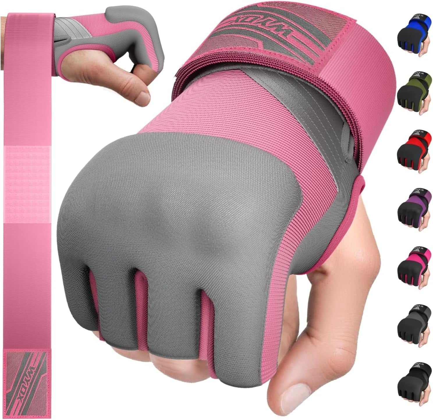 Gel Boxing Hand Wraps Inner Gloves for Men & Women, 80Cm Quick Wrist Straps, Padded Knuckle Protection for Muay Thai Kickboxing, Hand Wraps for Boxing & Martial Arts
