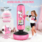 Inflatable Punching Bag, 66" Inflatable Boxing Bag for Kids with Boxing Gloves for 3-12 Girls, Stable Boxing Set for Practicing Karate, Taekwondo, Unicorn Toy & Gifts for Girls