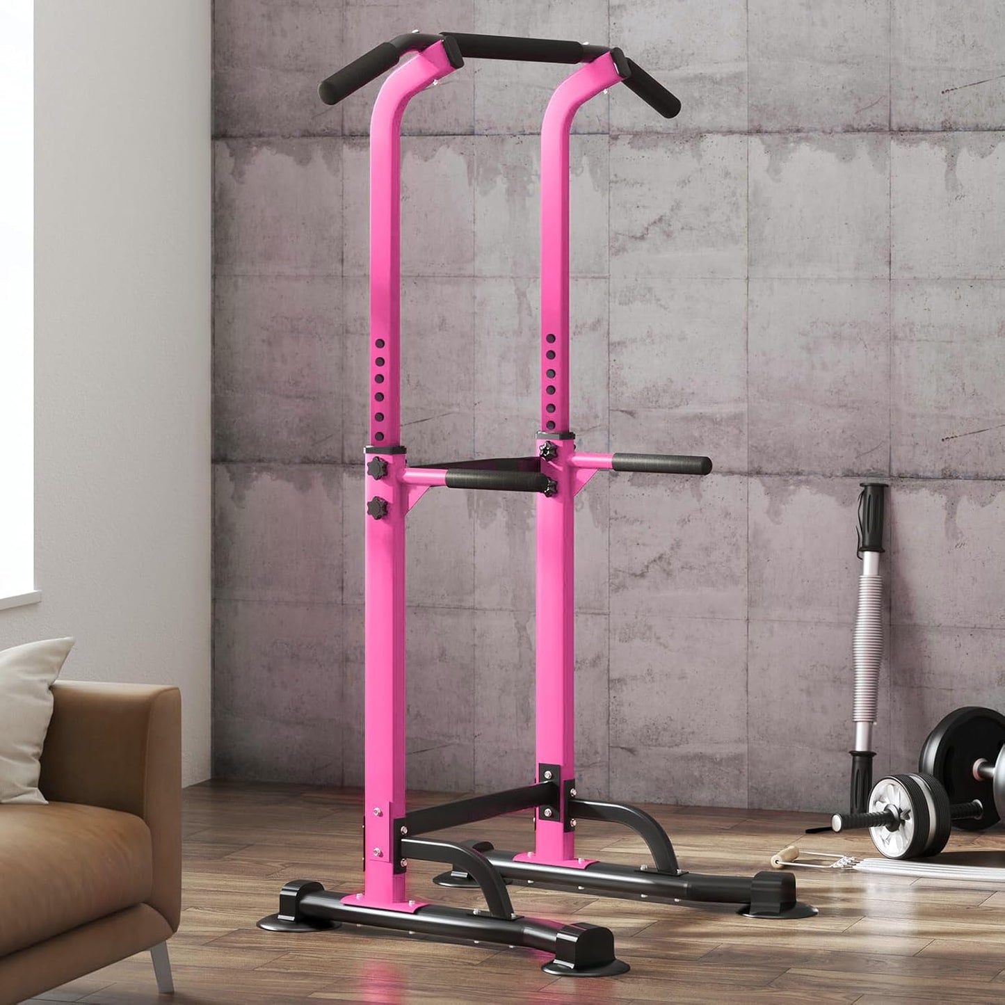 Power Tower Dip Station Pull up Bar for Home Gym Adjustable Height Strength Training Workout Equipment,Pull up Bar Station