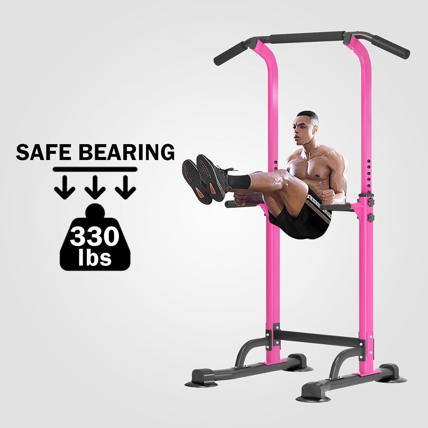 Power Tower Dip Station Pull up Bar for Home Gym Adjustable Height Strength Training Workout Equipment,Pull up Bar Station
