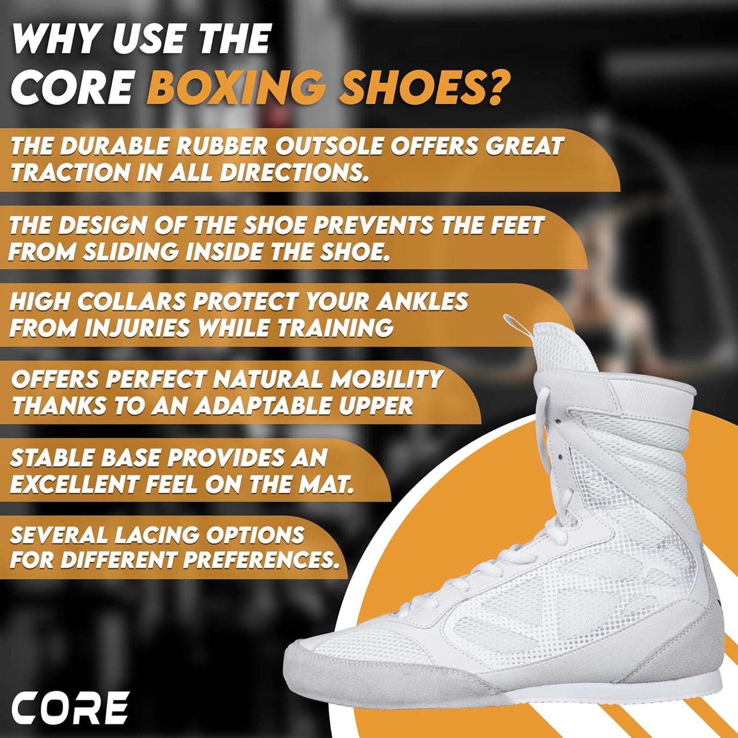 Boxing Shoes - Lightweight Boxing Shoes for Men & Women - Boxing Training Shoes with High Support – High Traction Boxing Boots - Breathable Lace up Boxer Shoes – Mens Kickboxing Shoes