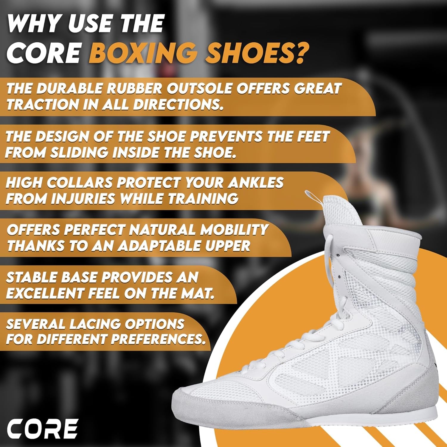 Boxing Shoes - Lightweight Boxing Shoes for Men & Women - Boxing Training Shoes with High Support – High Traction Boxing Boots - Breathable Lace up Boxer Shoes – Mens Kickboxing Shoes