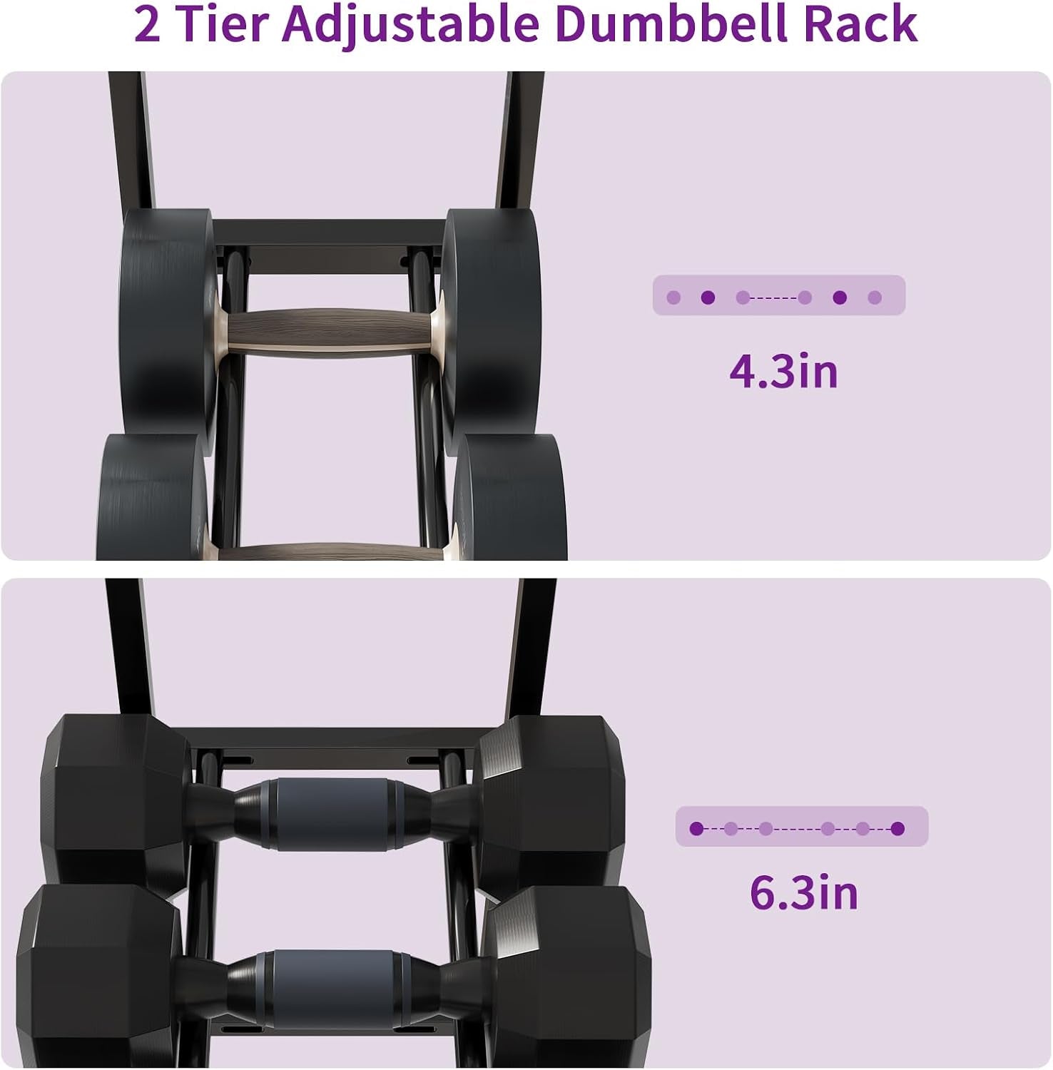 Dumbbell Rack, Gym Storage Rack, Weight Rack for Home Gym, Dumbbells, Kettlebells, Yoga Mats & More Space-Saving Home Gym Organizer