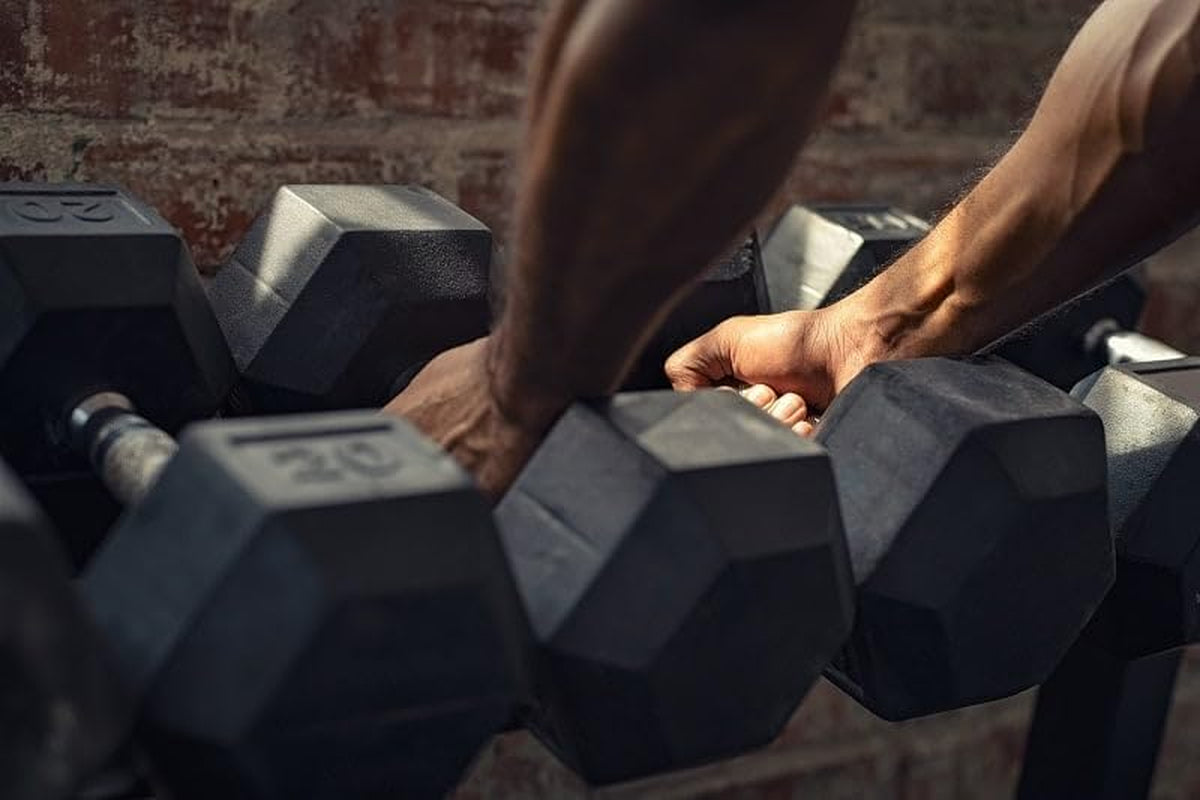 Rubber Encased Hex Weights Dumbbells Pair, Exercise & Fitness Dumbbells for Home Gym Training