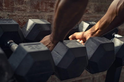Rubber Encased Hex Weights Dumbbells Pair, Exercise & Fitness Dumbbells for Home Gym Training
