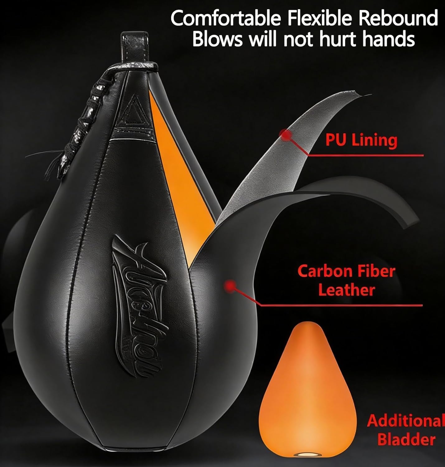 Boxing Speed Punching Bag MMA Training Speed Ball Hanging Swivel Reflex Bag Equipment Workout Kicking Martial Arts Home Gym Exercise Speed Bag
