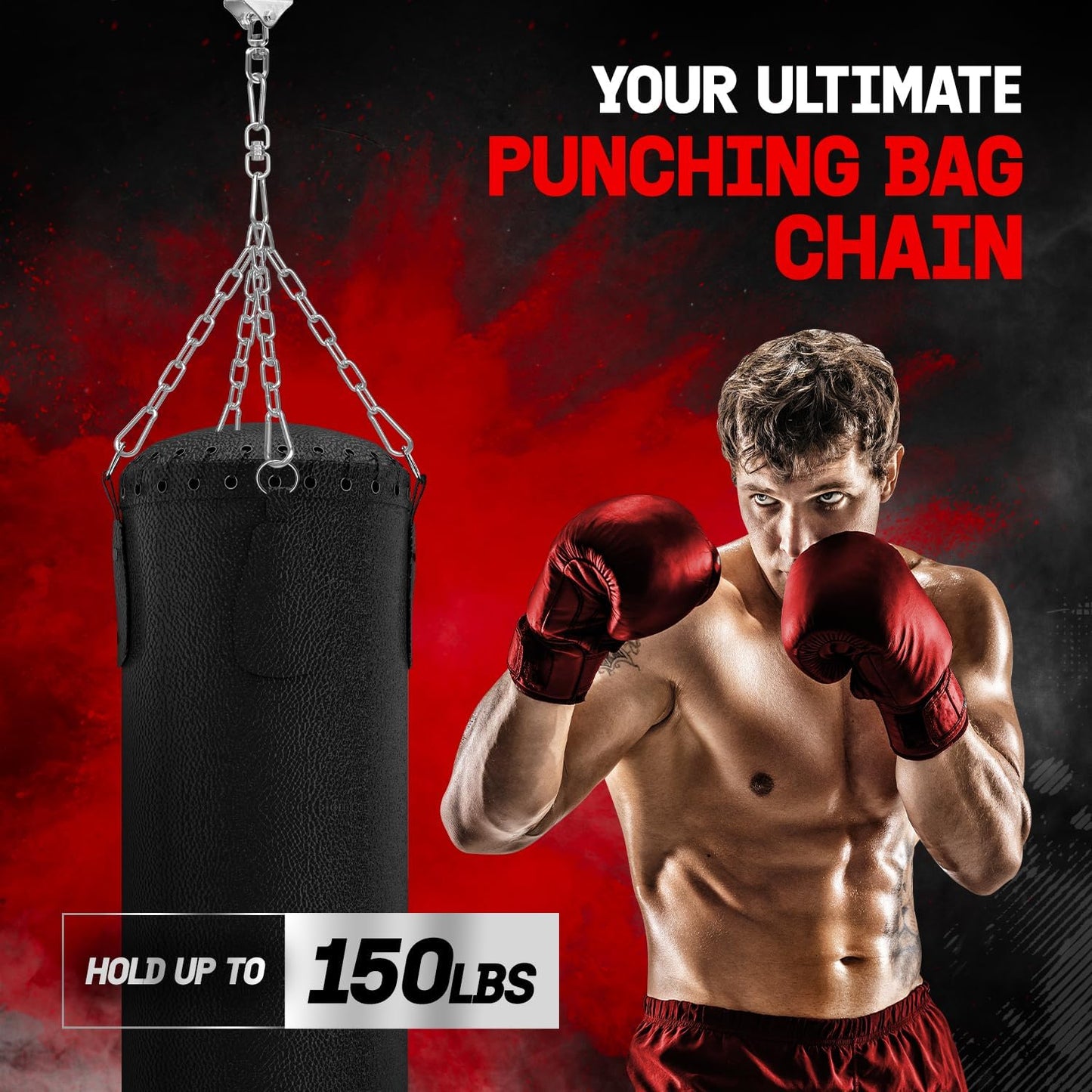Punching Bag Hanger, Heavy Bag Spring 555 LB Capacity, Stainless Steel Hanging Kit with Spring Hook & Carabiner, Indoor & Outdoor Mounting for Boxing Bags & Recreation