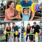 3-In-1 Kids Fitness Set with Adjustable Barbell, Kettlebell & Reusable Water Bottle – Kids Gym Equipment for Pretend Play Exercise, Fun Fitness Toys for Boys & Girls Home Workout