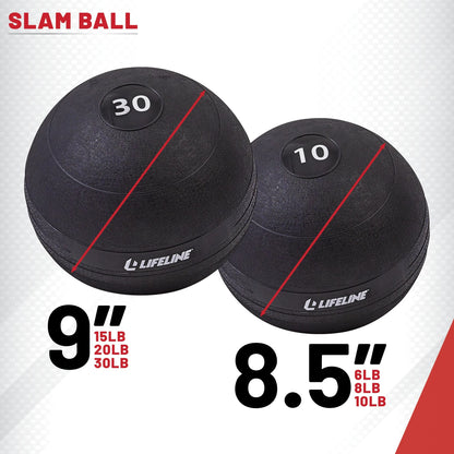 15Lb Slam Ball -Rubberized, Non-Bounce Weighted Ball with Easy-To-Grip Surface