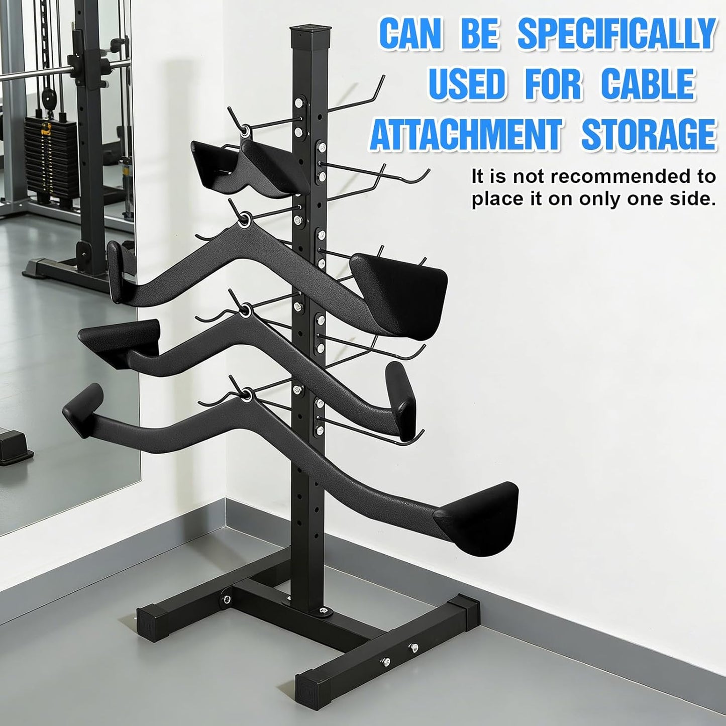 Steel Lat Bar Organizer, Home Gym Accessories, Lat Pulldown Attachments Cable Attachment Storage Rack Cable Attachments for Gym Rack Storage Heavy Duty Steel Organizer Home Use