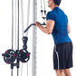 LAT Pull down Machines, 20-Position Wall Mount Cable Machine, Dual Pulley Cable Machine, Pulldown & Low Row Dual Station System with Accessories for Cable Crossover, Row, Chest Press & Leg Exercises |