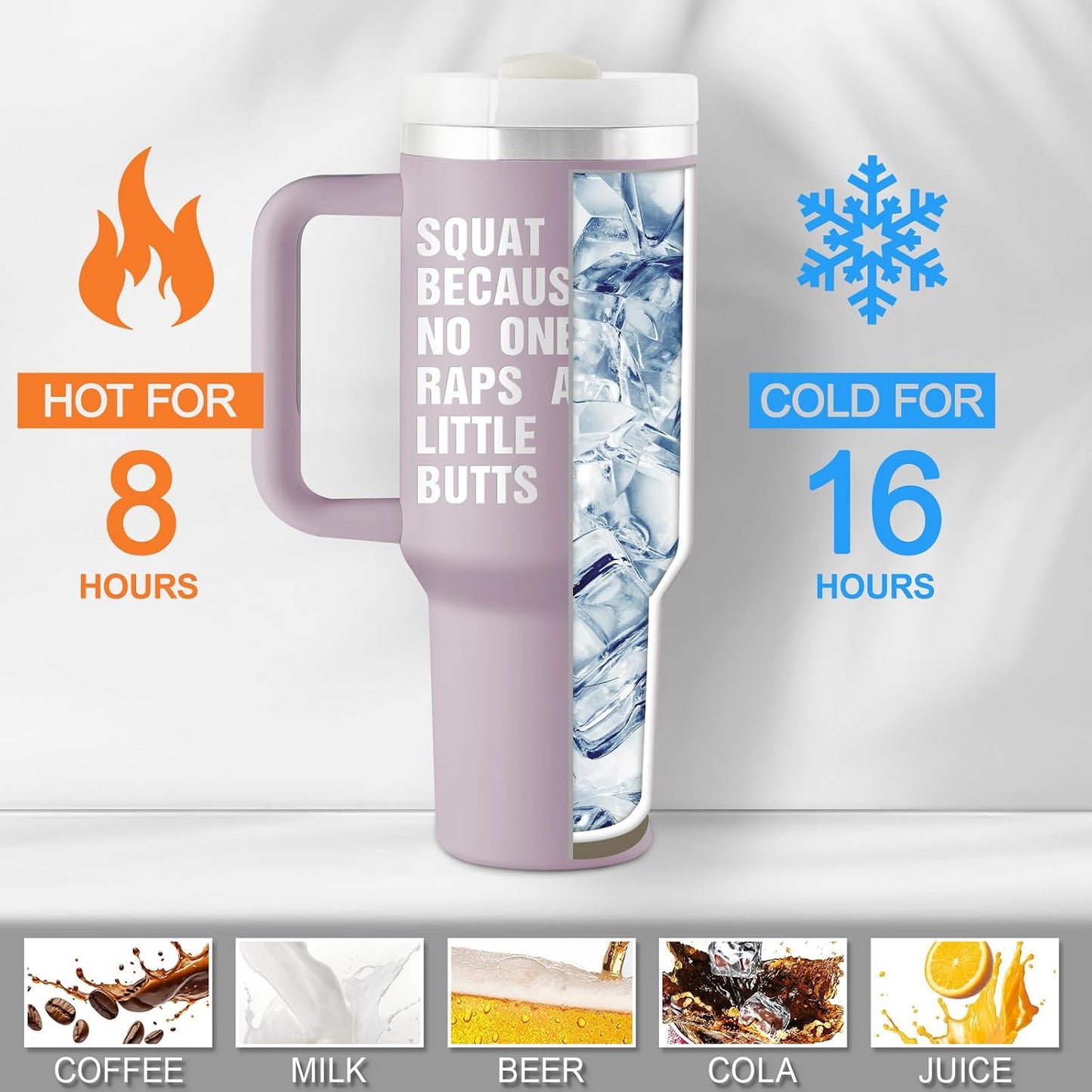 Motivational Fitness Gift for Gym Enthusiast - Workout Gifts for Women - Cool Gifts for Gym Rats - Crossfit Exercise Sports Lover Gift - 40Oz Travel Cup Insulated Tumbler with Handle & Straw