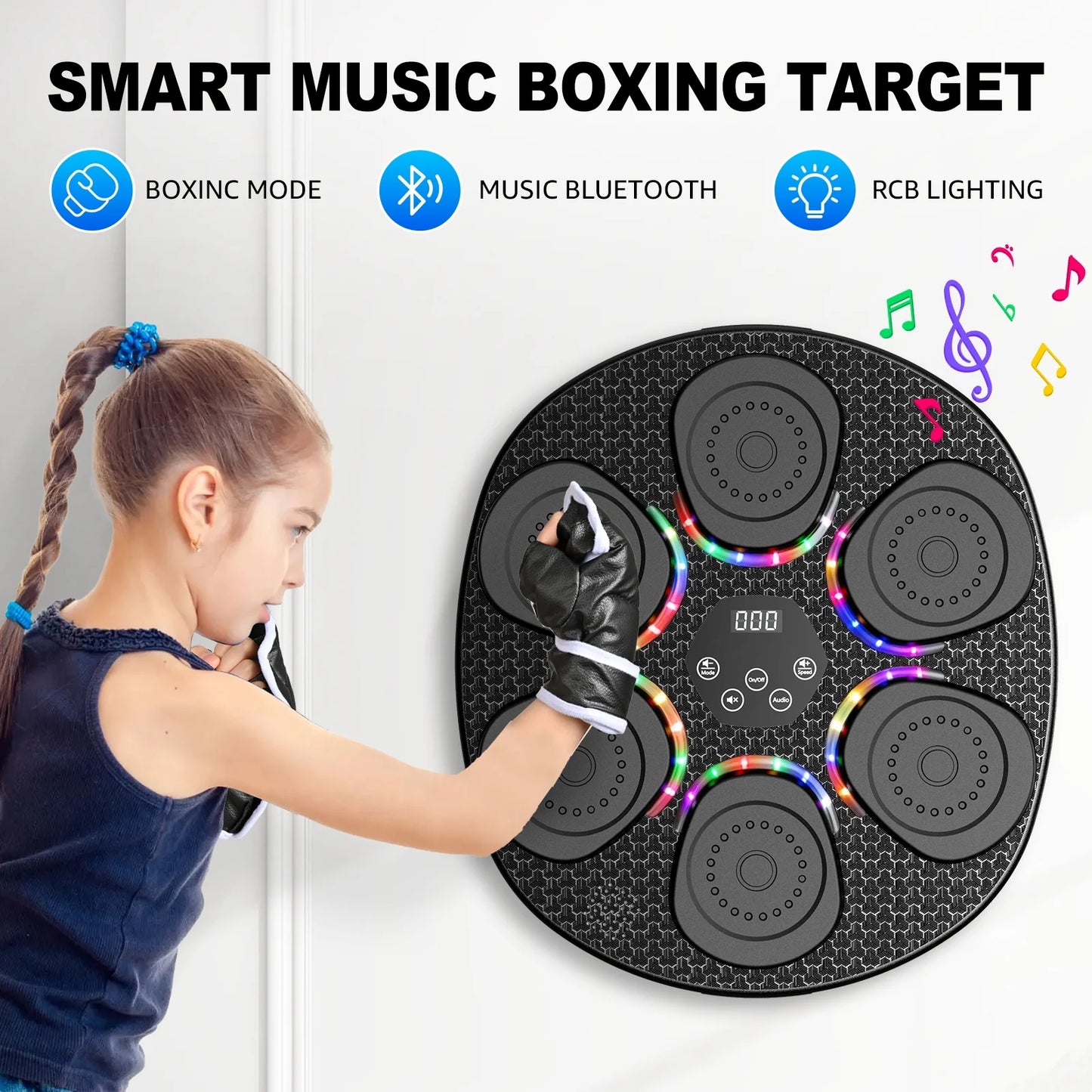 Hlthair Music Boxing Machine for Kids, Boxing Equipment with Gloves, Punching Machine for Boys&Girls