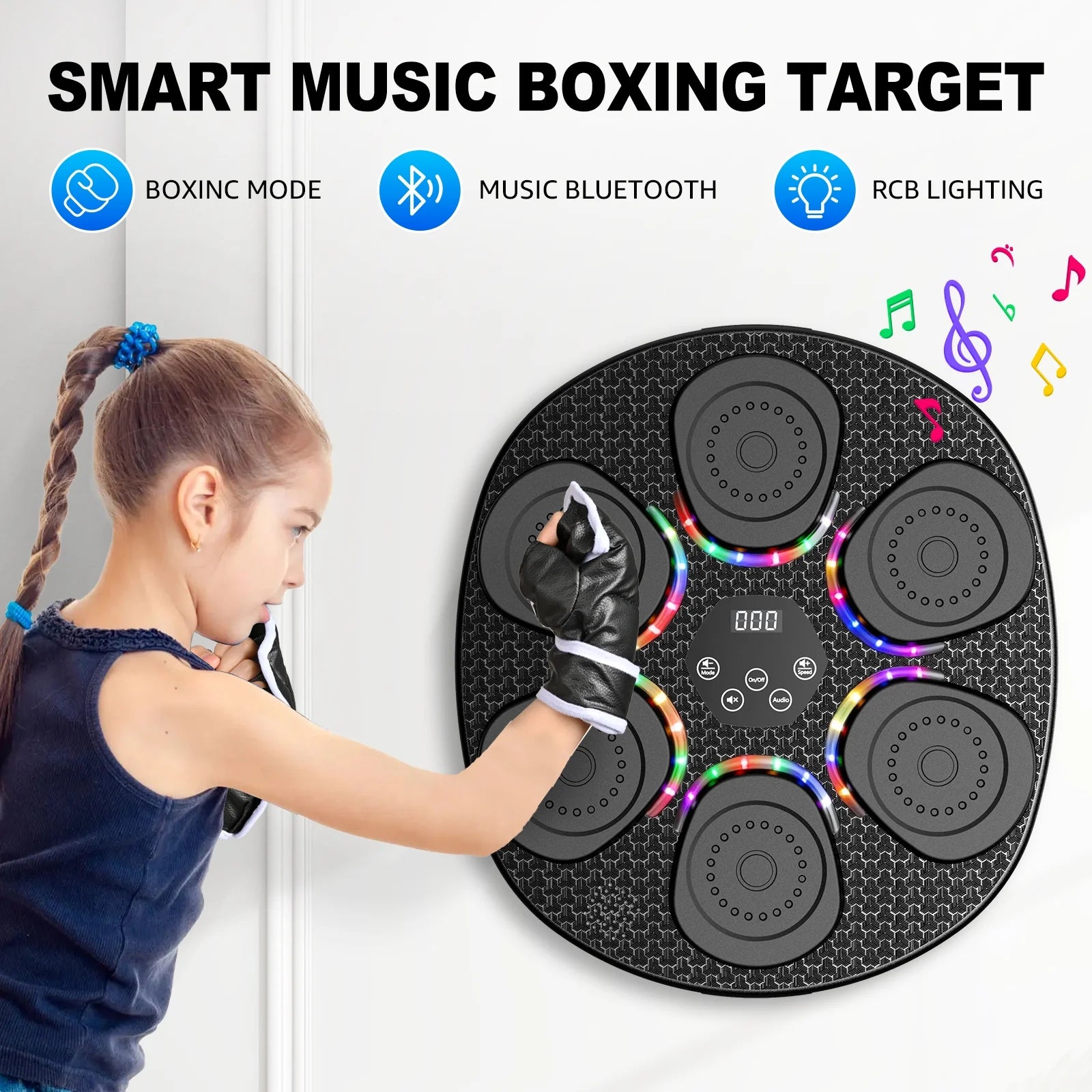 Hlthair Music Boxing Machine for Kids, Boxing Equipment with Gloves, Punching Machine for Boys&Girls