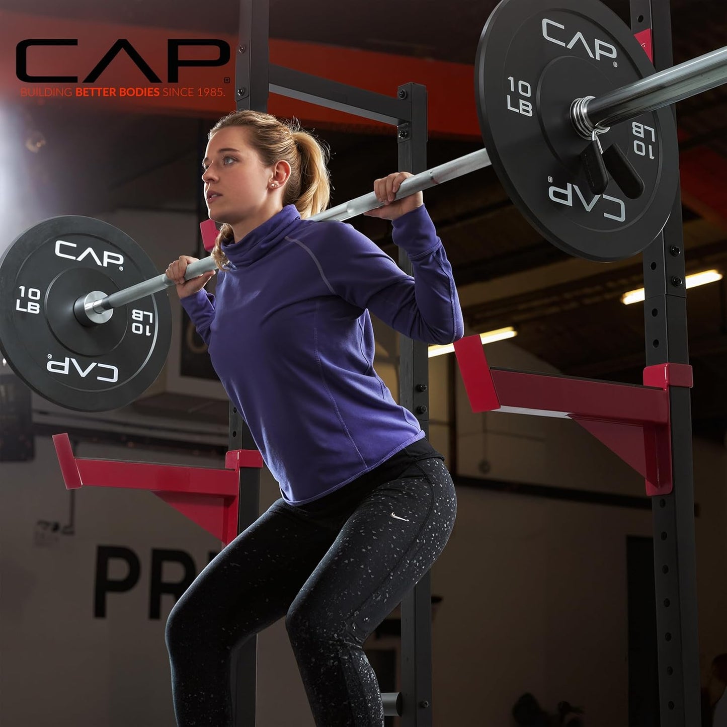 Cap Barbell Power Rack with Pull up Bar & Attachments - Multiple Colors