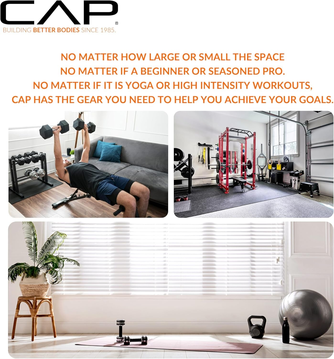 CAP Barbell 24" Dumbbell and Kettlebell Rack – Compact Weight Storage for Home Gym, Holds Dumbbells, Kettlebells & Medicine Balls