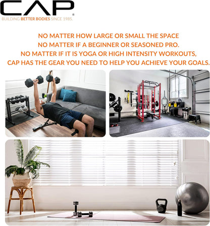 CAP Barbell 24" Dumbbell and Kettlebell Rack – Compact Weight Storage for Home Gym, Holds Dumbbells, Kettlebells & Medicine Balls