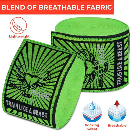 Boxing Hand Wraps for MMA Kickboxing Wrist Wraps Professional Adult 180" Semi-Elastic Martial Arts Inner Gloves Heavy Bag Handwraps Muay Thai Thumb Straps