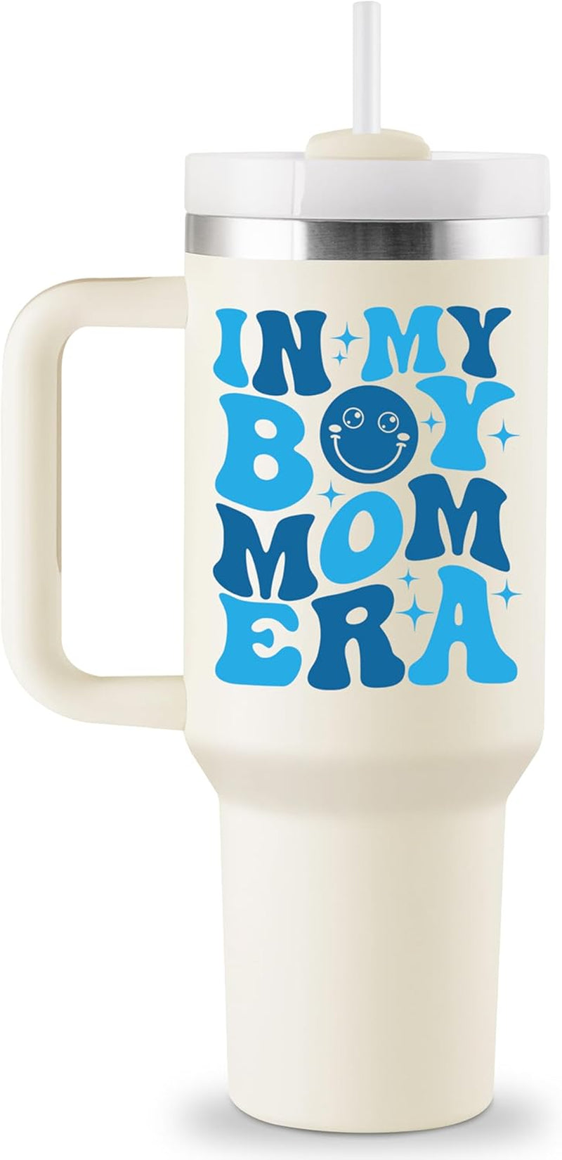 Boy Mom Gifts for New Mom - First Mothers Day Gifts for New Moms, Boy Mama, Pregnant Mother, Expecting Mommy, First Time Moms to Be, Mommy to Be - 40Oz Travel Cup Insulated Tumbler with Lid & Straw