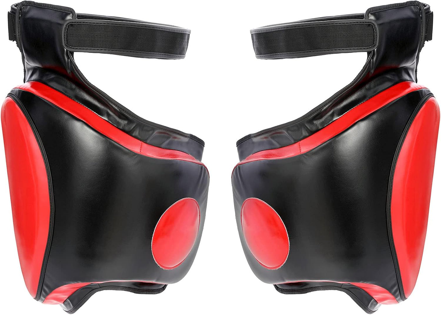Kickboxing Thigh Pads - Muay Thai Thigh Pads High Density Foam Leg Guards with PU Leather - Adjustable Training Gear for Martial Arts Coach Trainer and Adult Sparring Body Protector