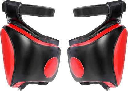 Kickboxing Thigh Pads - Muay Thai Thigh Pads High Density Foam Leg Guards with PU Leather - Adjustable Training Gear for Martial Arts Coach Trainer and Adult Sparring Body Protector