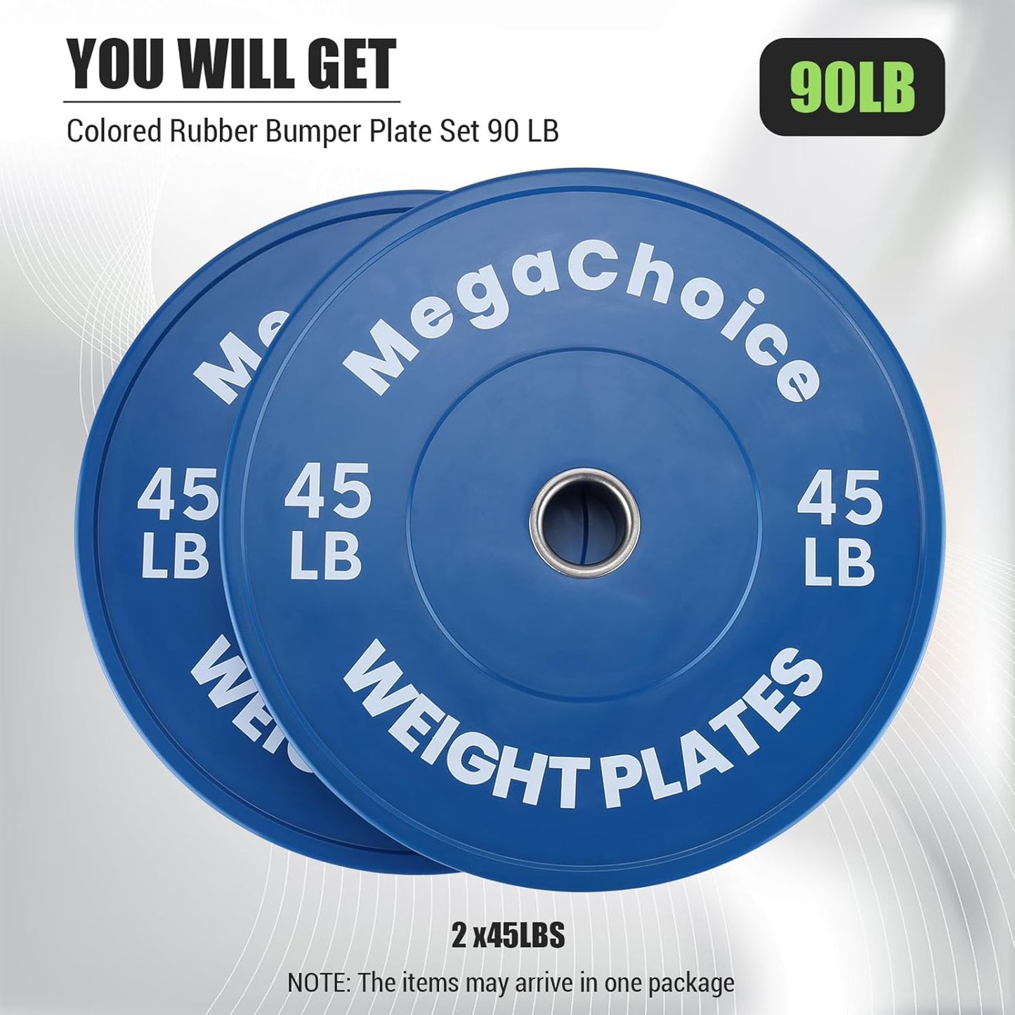 Rubber Bumper Weight Plates,2" Weight Plates Set for Strength Training Home Gym