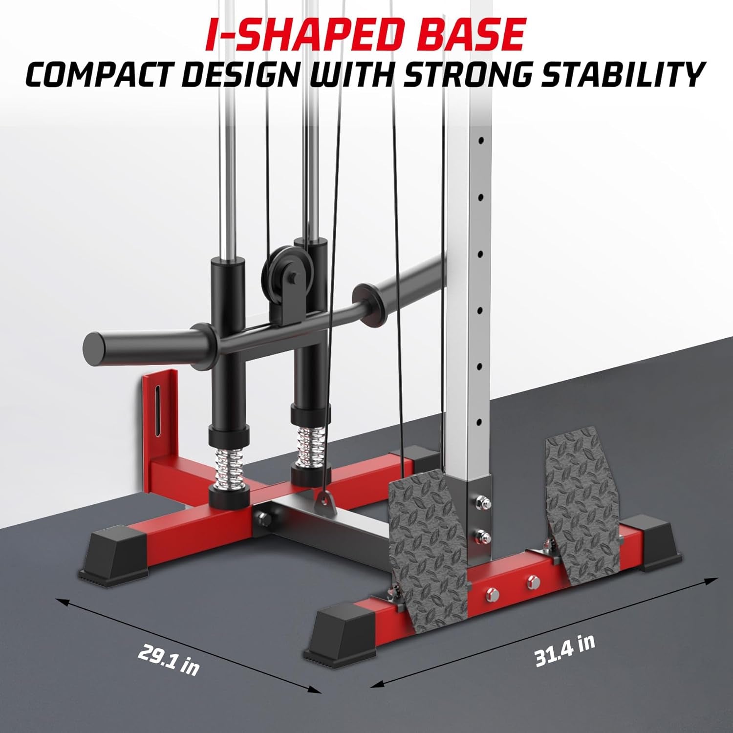 LAT Pull down Machines, 20-Position Wall Mount Cable Machine, Dual Pulley Cable Machine, Pulldown & Low Row Dual Station System with Accessories for Cable Crossover, Row, Chest Press & Leg Exercises |