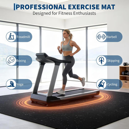 0.56" Thick 96 Sq Ft Exercise Mats,24 Tiles Rubber Top 24"X24" Interlocking Puzzle Gym Flooring with High Density EVA Foam for Home Gym & Heavy Weight Workout,Black/Grey