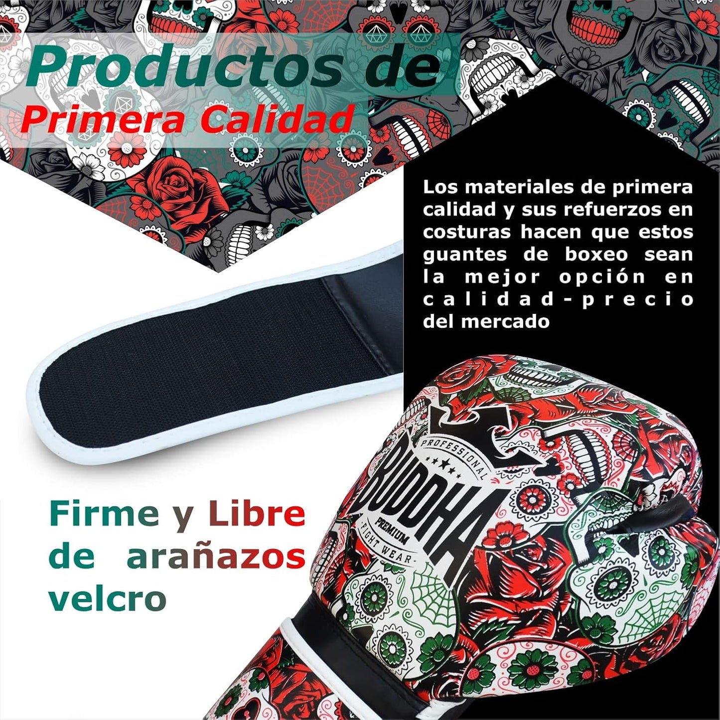 - Fantasy Luzbel Boxing Gloves - Muay Thai - Kick Boxing Synthetic Leather - Odor Resistant Inner Fabric - Reinforced Seams