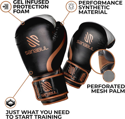 Essential Gel Boxing Gloves for Men & Women, Kickboxing MMA, Muay Thai Gloves and Heavy Bag Training Punching & Sparring