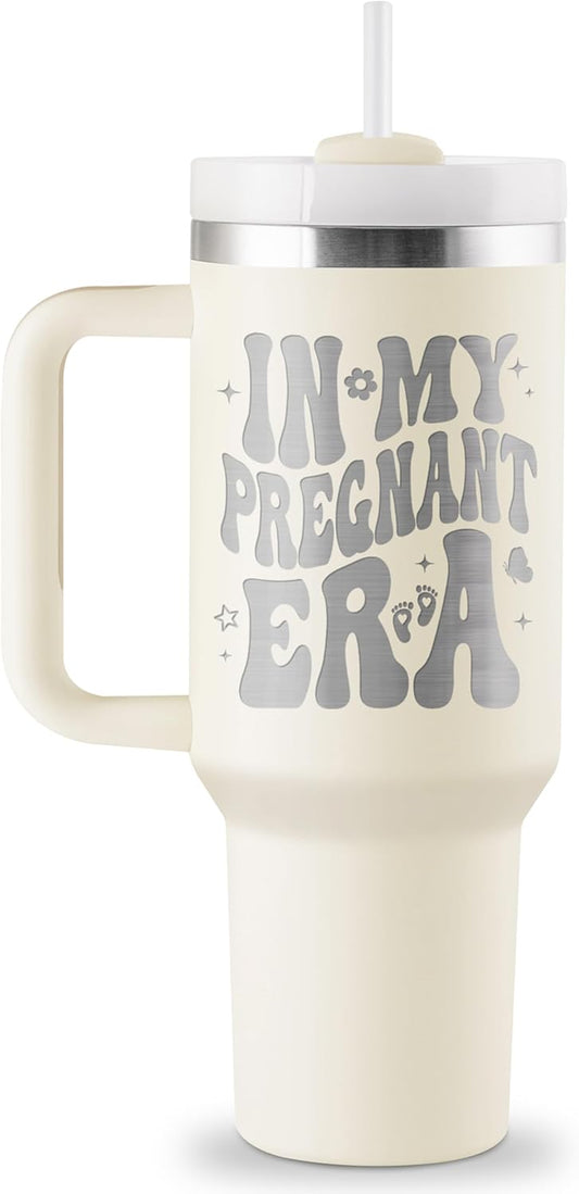 Pregnancy Gifts for Expecting Mom - Mom to Be Gift - Pregnant Mom Gifts - Mothers Day Gift for Pregnant Women, First Time Mother to Be, Mommy to Be - 40Oz Travel Cup Insulated Tumbler with Lid & Straw