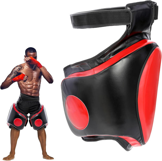 Kickboxing Thigh Pads - Muay Thai Thigh Pads High Density Foam Leg Guards with PU Leather - Adjustable Training Gear for Martial Arts Coach Trainer and Adult Sparring Body Protector