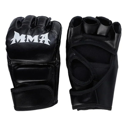 1 Pair of Pu Boxing Gloves Mma Gloves Half Finger Sandbag Taekwondo Muay Thai Gloves Professional Boxing Training Equipment