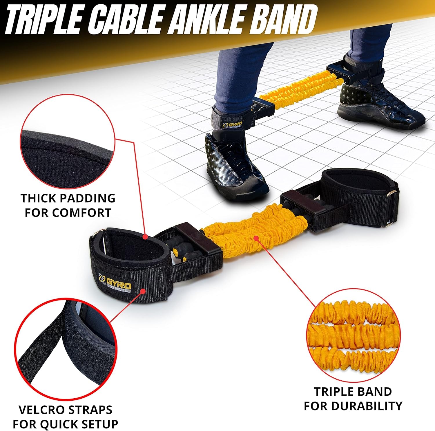 | Shadow Boxer Pro | Boxing Resistance Bands Set for Shadow Boxing, Comes with Ankle Cuffs | Ideal Addition to Your Home Boxing Equipment