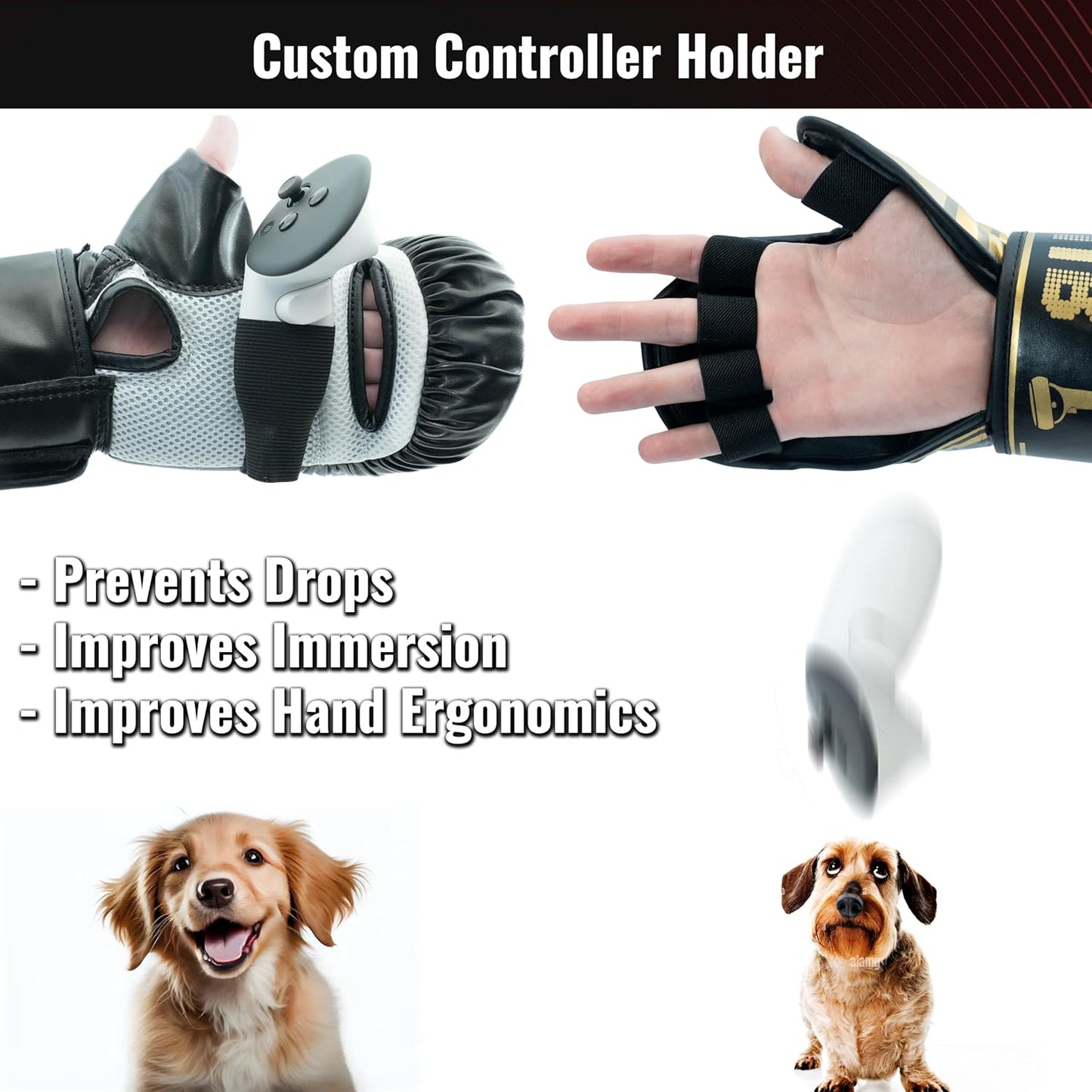 Ultimate Boxing Gloves - Updated Version and Improved Model VR Boxing Mitts Controller Accessory for Thrill of the Fight Fitxr Boxvr - Rift S, Quest 2, Quest 3, Index