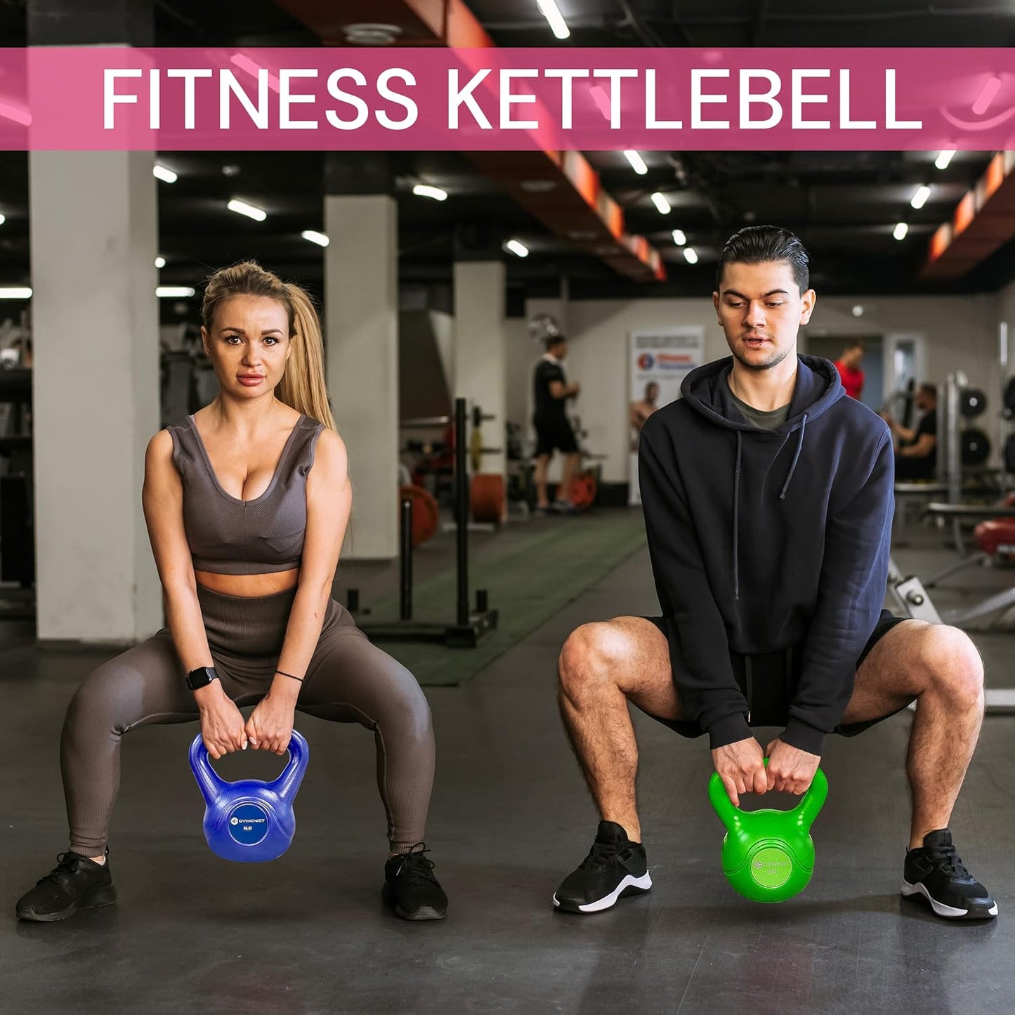 Exercise Kettlebell Fitness Workout Body Equipment Choose Your Weight Size (10 LB)
