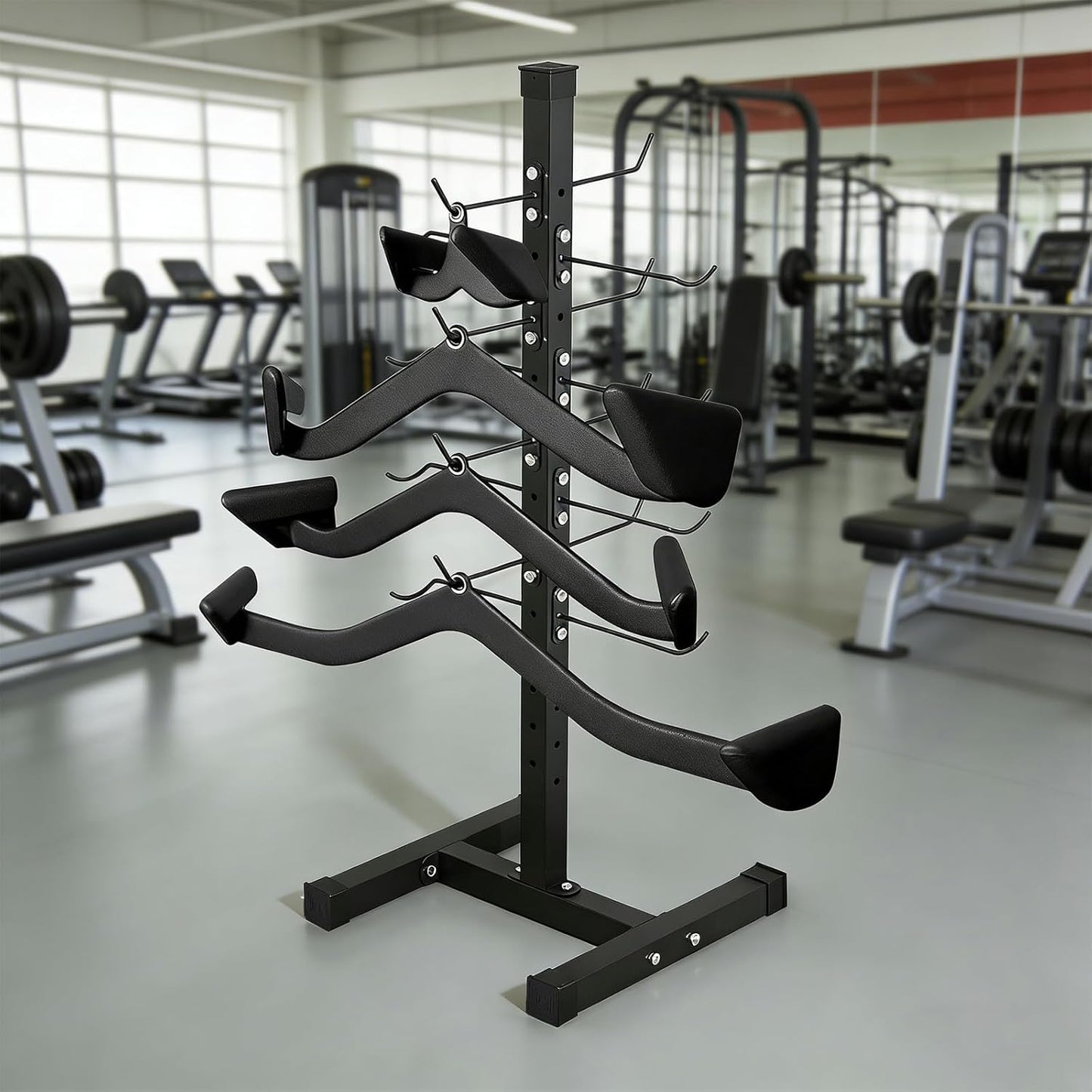Steel Lat Bar Organizer, Home Gym Accessories, Lat Pulldown Attachments Cable Attachment Storage Rack Cable Attachments for Gym Rack Storage Heavy Duty Steel Organizer Home Use