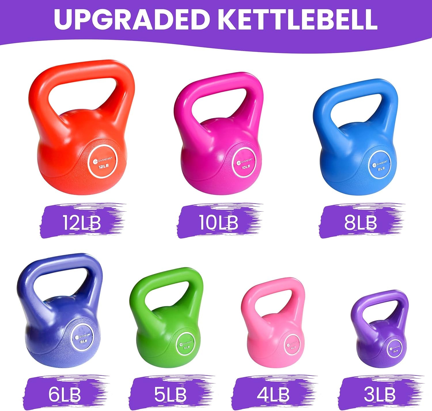 Exercise Kettlebell Fitness Workout Body Equipment Choose Your Weight Size (10 LB)