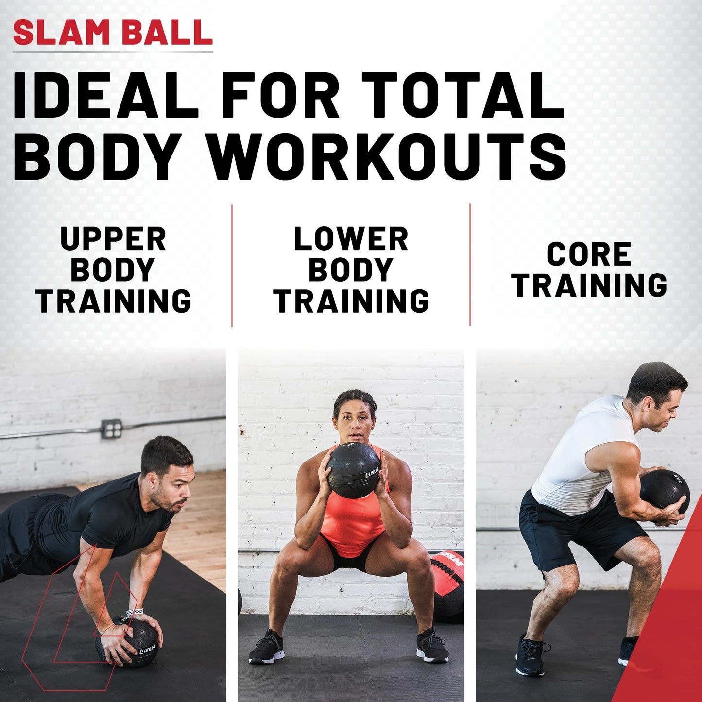 15Lb Slam Ball -Rubberized, Non-Bounce Weighted Ball with Easy-To-Grip Surface
