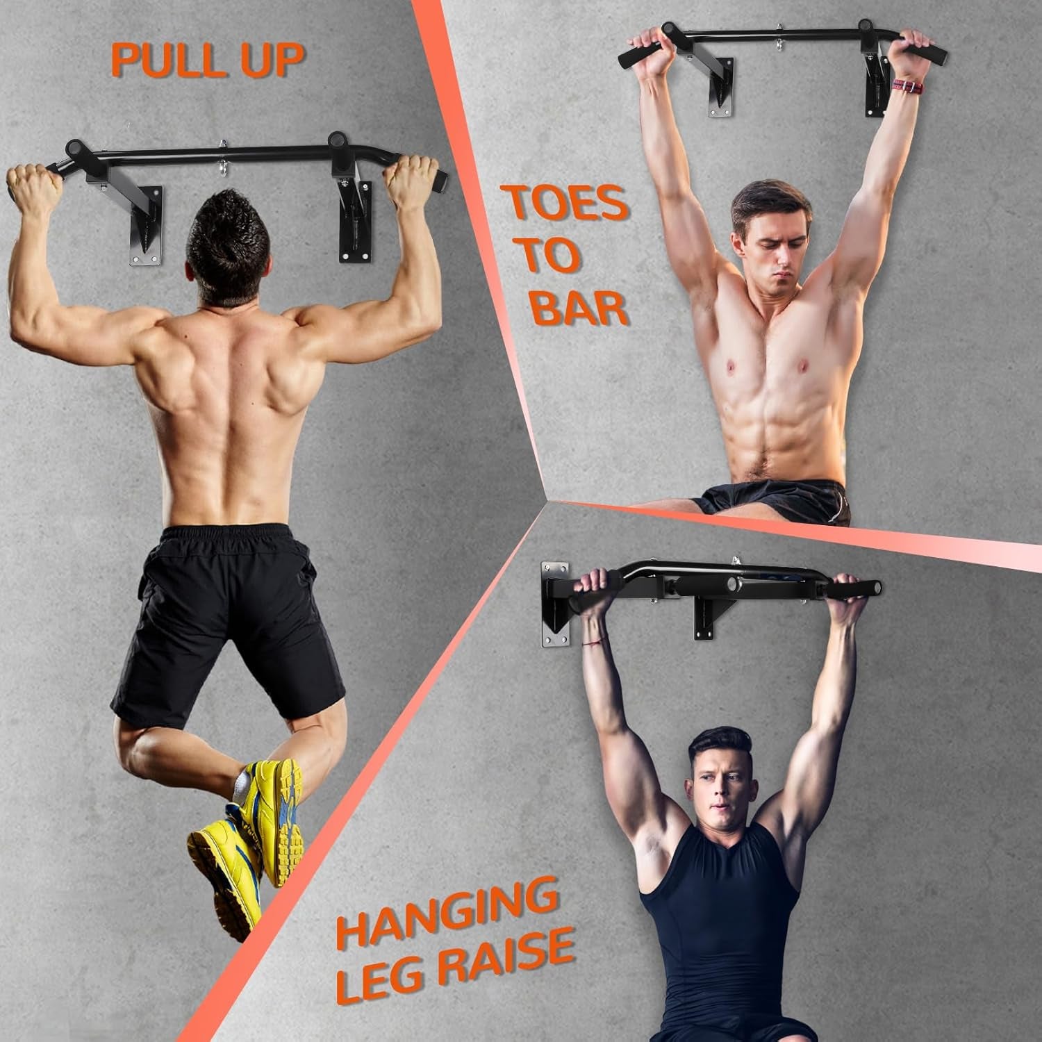 Pull up Bar Wall Mounted Multifunctional Wall Mounted Pull up Bar for Home Gym Workout Strength Training Equipment