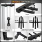 Power Cage, Multi-Function Squat Rack with LAT Pulldown, 1600 LBS Weight Capacity Fitness Power Rack with Cable Pulley System and J-Hooks, Dip Bars and Landmine Attachment for Home Gym