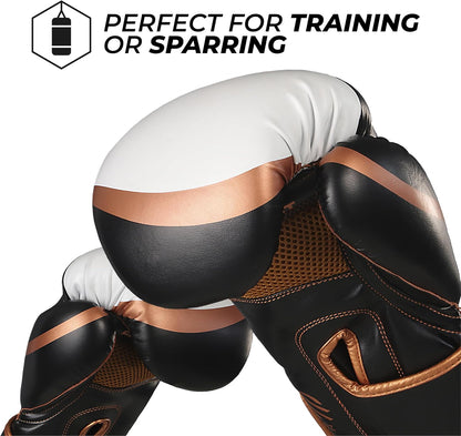 Essential Gel Boxing Gloves for Men & Women, Kickboxing MMA, Muay Thai Gloves and Heavy Bag Training Punching & Sparring