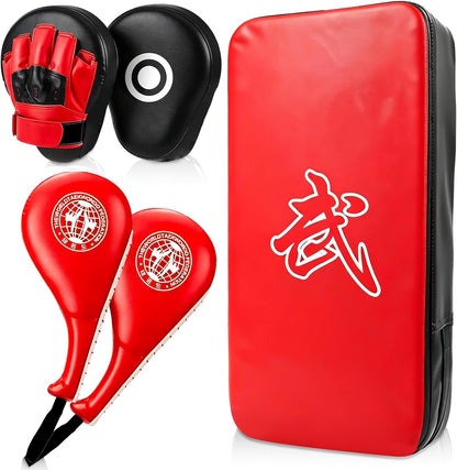 5 PCS Taekwondo Sparring Gear Set Martial Arts Training Equipment Set for Beginners Including Punching Mitts，Kick Pad，And Boxing Pad.Suitable for Teenagers.