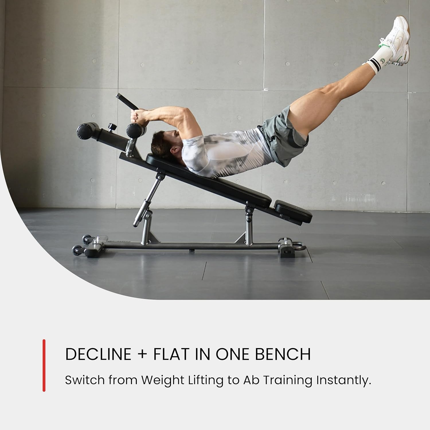 Finer Form Gym-Quality Adjustable Sit up Ab Bench & Decline Weight Bench for Home Gym Strength Training.