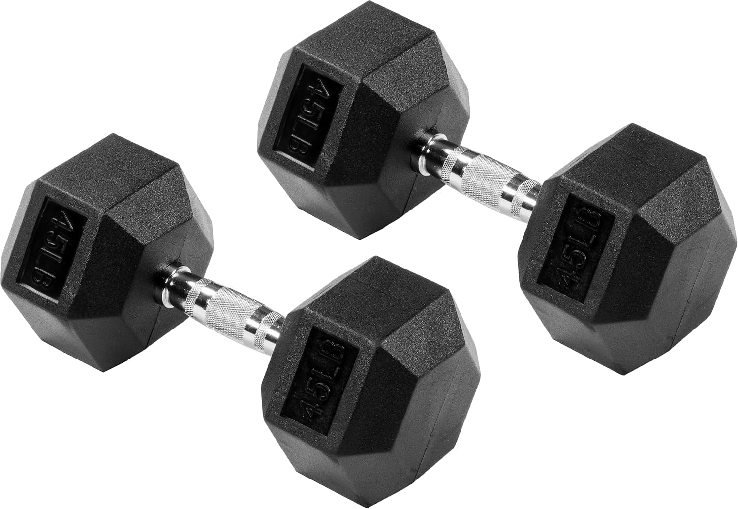 Rubber Encased Hex Weights Dumbbells Pair, Exercise & Fitness Dumbbells for Home Gym Training